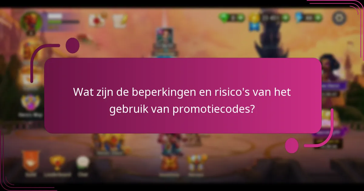 Wat zijn de beperkingen en risico's van het gebruik van promotiecodes?