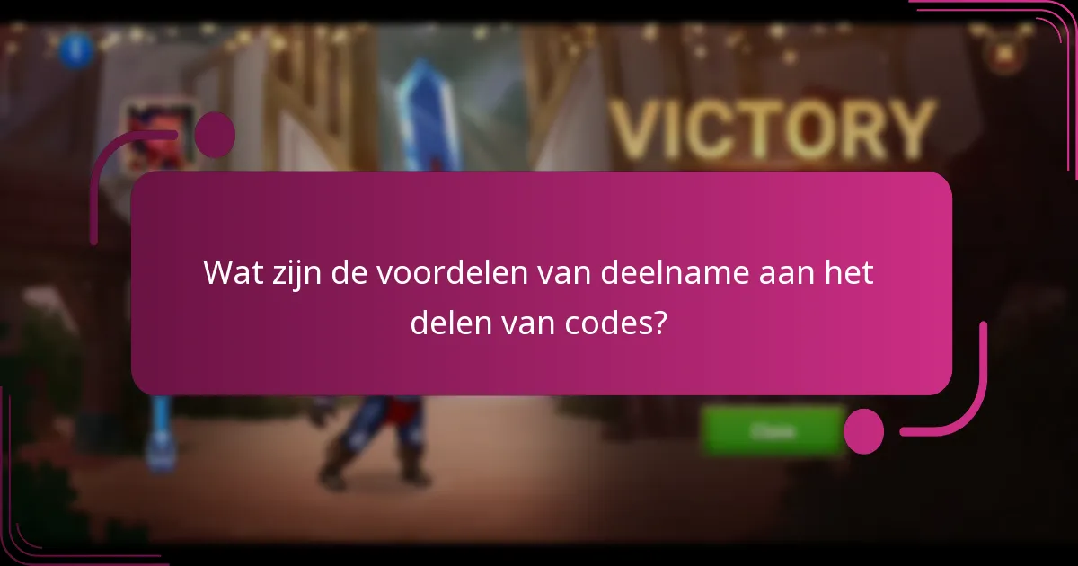Wat zijn de voordelen van deelname aan het delen van codes?